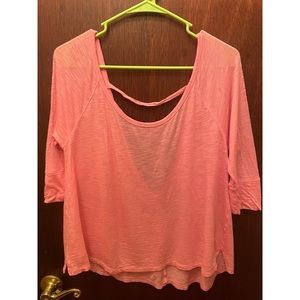 Sheer hot pink backless cover up